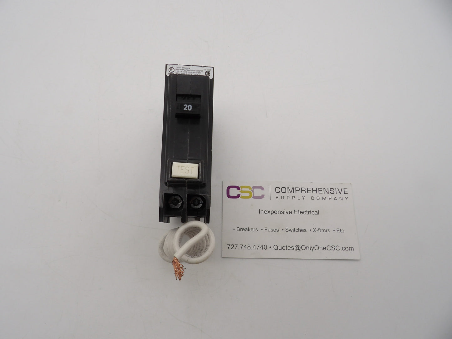 QBGFT1020 - Eaton 20A Amp 1P Pole 10kA@120V Bolt On Ground Fault GFCI Quicklag Circuit Breaker