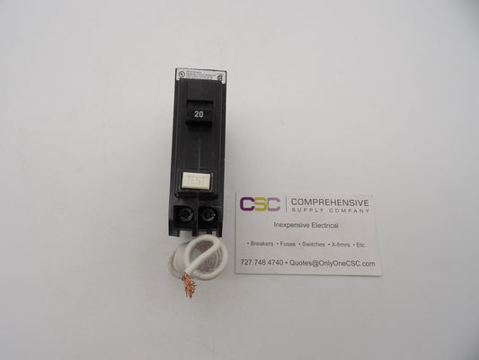 QBGFT1020 - Eaton 20A Amp 1P Pole 10kA@120V Bolt On Ground Fault GFCI Quicklag Circuit Breaker