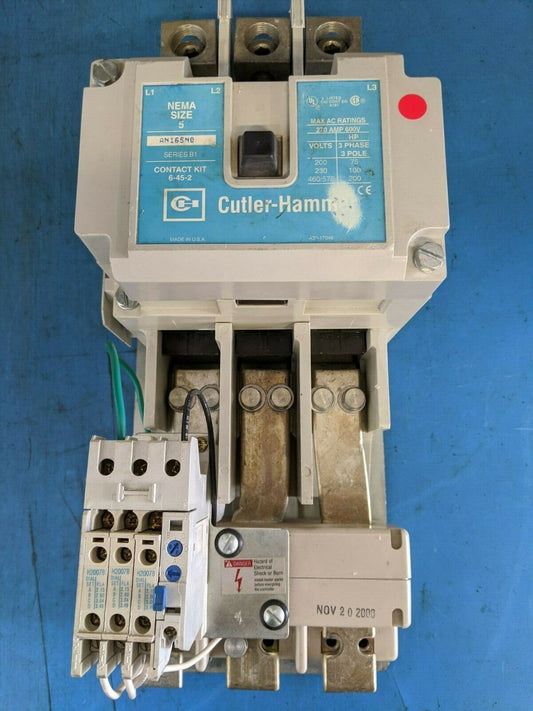 AN16SN0 - Cutler Hammer 270A Amp 600V 200Hp Nema Size 5 Starter W/120V Coil