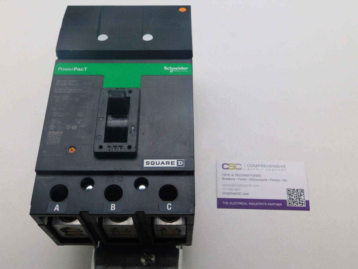 QDA32150 - Square D 150A Amp 3P Pole 25kA@240V I-Line Plug On Powerpact Circuit Breaker