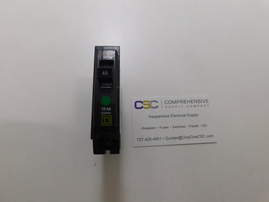 QO140 - Square D 40A Amp 1P Pole 10kA@120/240V Plug On Circuit Breaker