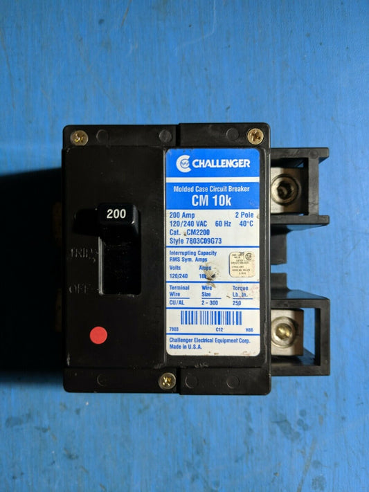 CM2200 - Challenger 200A Amp 2P Pole 10kA@120/240V Bolt On Circuit Breaker