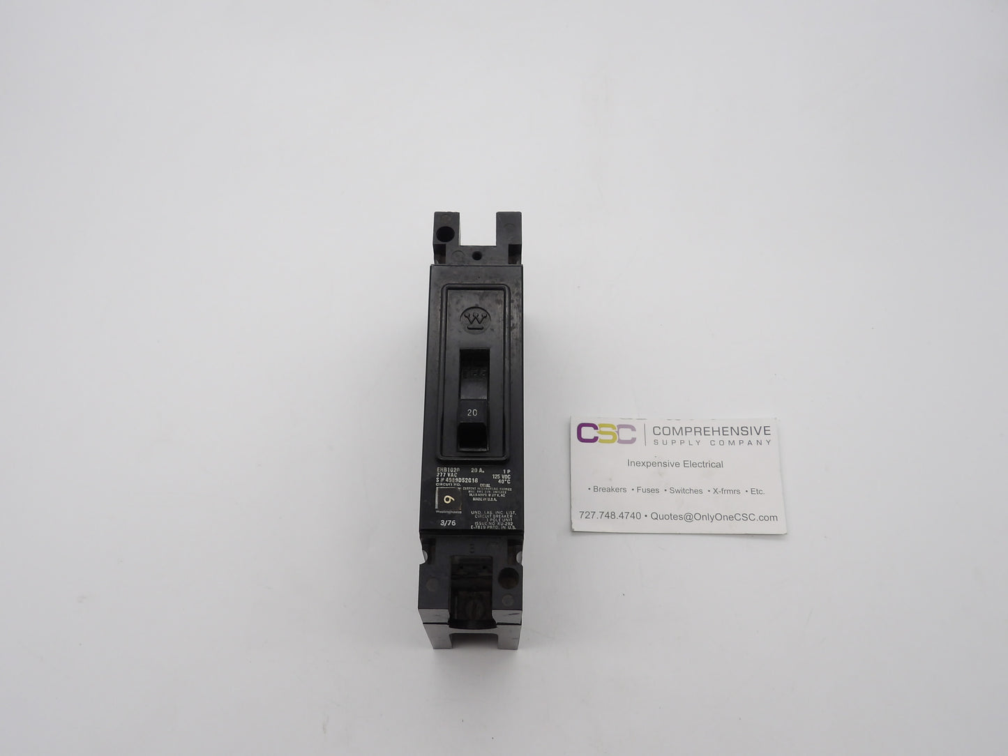 EHB1020 - Westinghouse 20A Amp 1P Pole 14kA@277V Bolt On Circuit Breaker