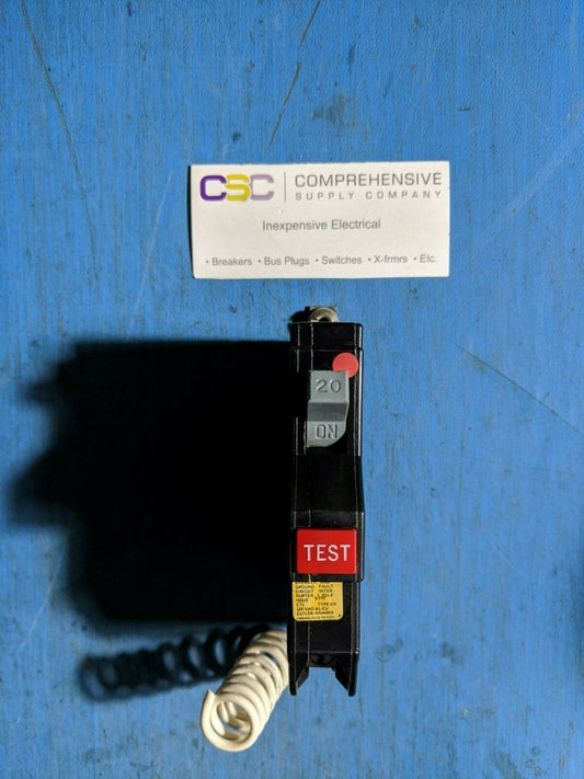 CHB120GF - Cutler Hammer 20A Amp 1P Pole 10kA@120V Bolt On Ground Fault GFCI Circuit Breaker W/Metal Foot