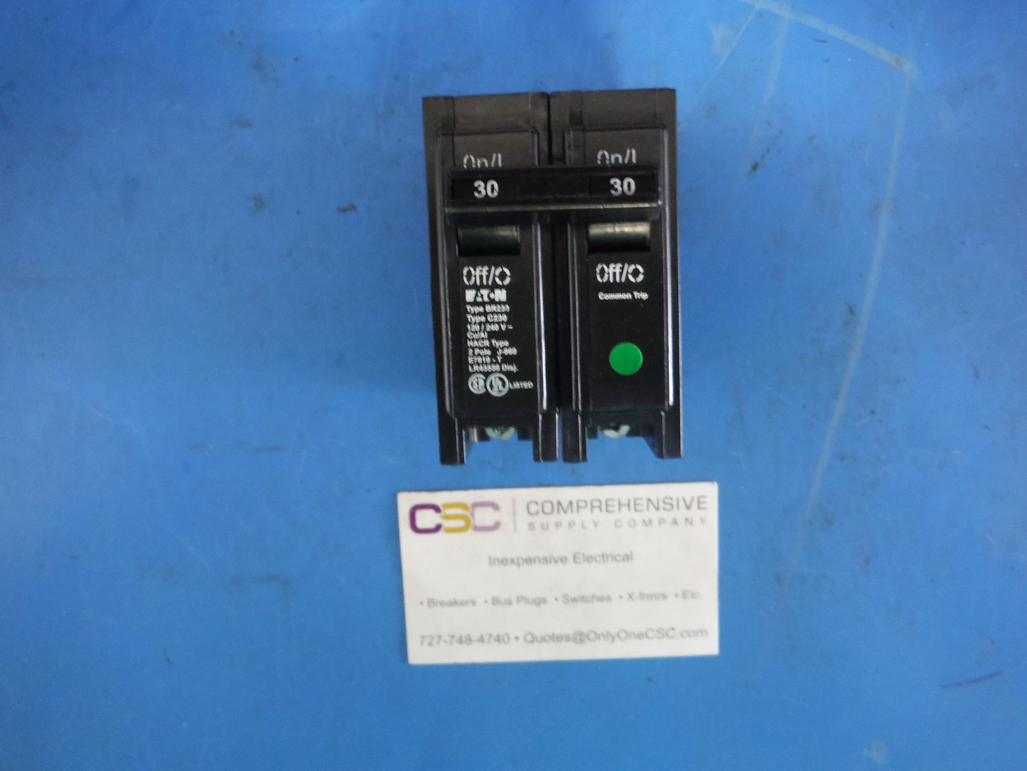 BR230 - Cutler Hammer 30A Amp 2P Pole 10kA@120/240V Plug On Circuit Breaker