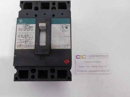 THED136070 - GE 70A Amp 3P Pole 600V 25kA@480V Bolt On Circuit Breaker