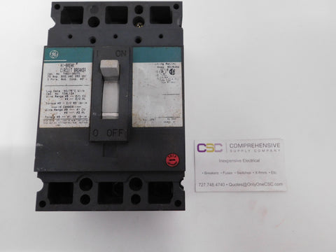 THED136070 - GE 70A Amp 3P Pole 600V 25kA@480V Bolt On Circuit Breaker