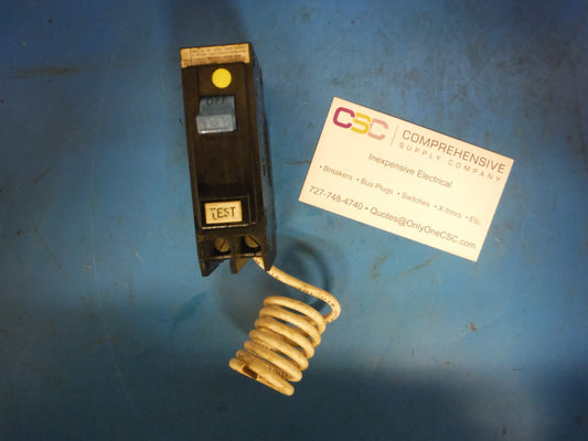 GFCB115 - Bryant 15A Amp 1P Pole 10kA@120V Ground Fault GFCI Plug On Gfcb Circuit Breaker Blue Handle