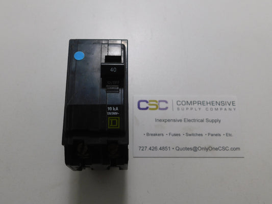 QO240 - Square D 40A Amp 2P Pole 10kA@120/240V Plug On Circuit Breaker