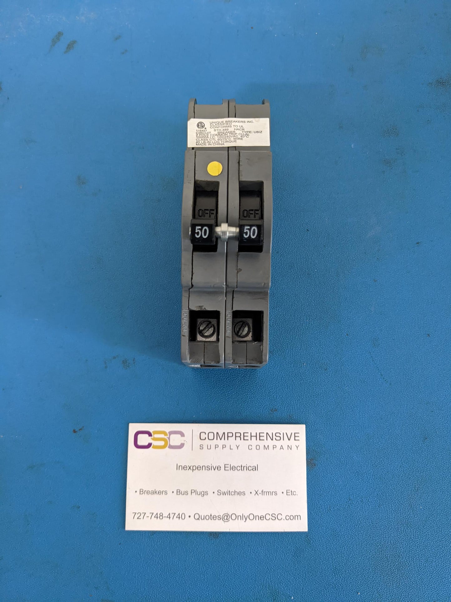 UBIZ-250 - Connecticut Electric 50A Amp 2P Pole 10kA@120/240V Plug On Zinsco Replacement Circuit Breaker
