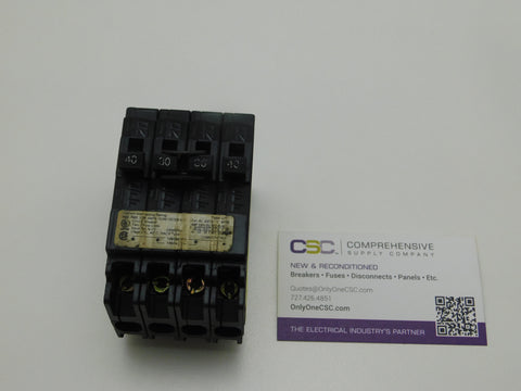 Q24030CT2 - Siemens 40/30/30/40A Amp 4P (2P/2P) Pole 10kA@120/240V Plug On Quadplex Circuit Breaker