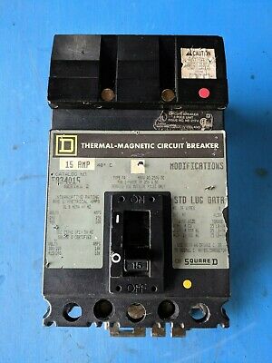 FA34015 - Square D 15A Amp 3P Pole 18kA@480V I-Line Plug On Circuit Breaker W/Gray Label