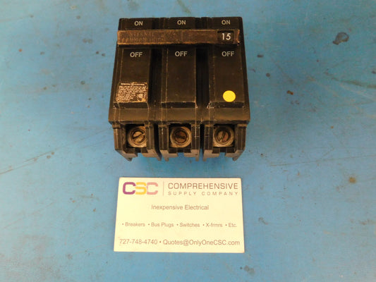 THQL32015 - GE 15A Amp 3P Pole 10kA@240V Plug On Circuit Breaker - Older Series
