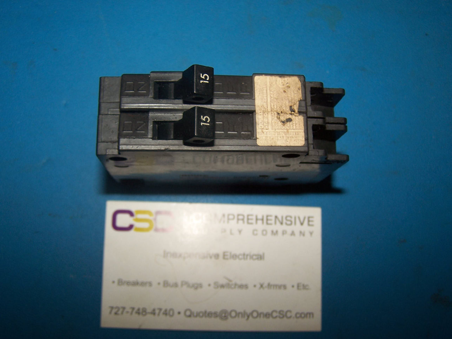 Q1515 - Gould 15/15A Amp 2X1P Pole 10kA@120/240V Plug On Duplex Circuit Breaker - Older Series