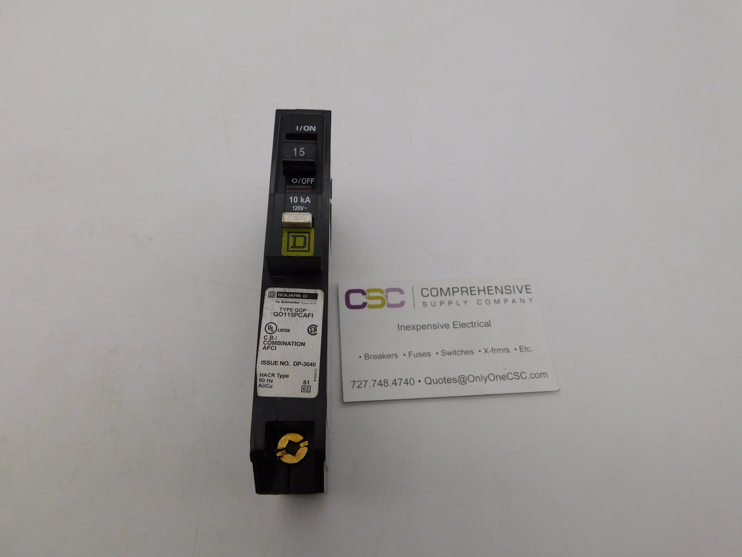 QO115PCAFI - Square D 15A Amp 1P Pole 10kA@120V Plug On Combo Arc Fault AFCI Pon Circuit Breaker