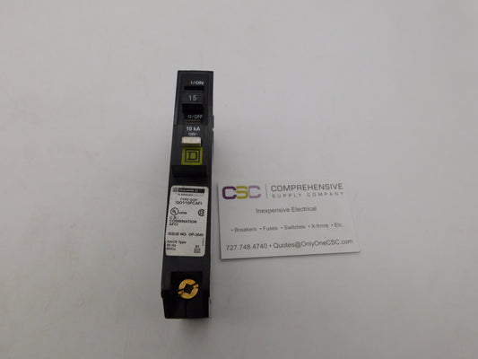 QO115PCAFI - Square D 15A Amp 1P Pole 10kA@120V Plug On Combo Arc Fault AFCI Pon Circuit Breaker