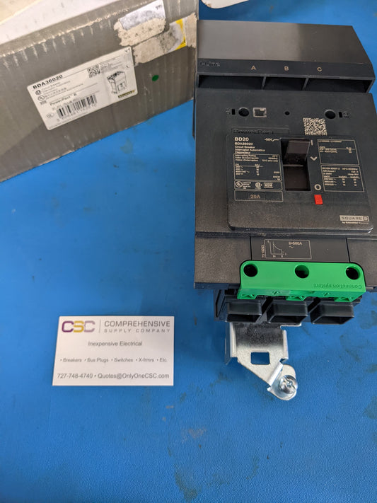 BDA36020 - Square D 20A Amp 3P Pole 600Y/347V 18kA@480V I-Line Plug On Powerpact Circuit Breaker