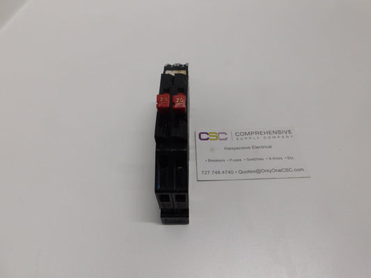 RC38-20 - Zinsco 20A/20A Amp 2X1P Pole 10kA@120/240V Plug On Duplex Circuit Breaker