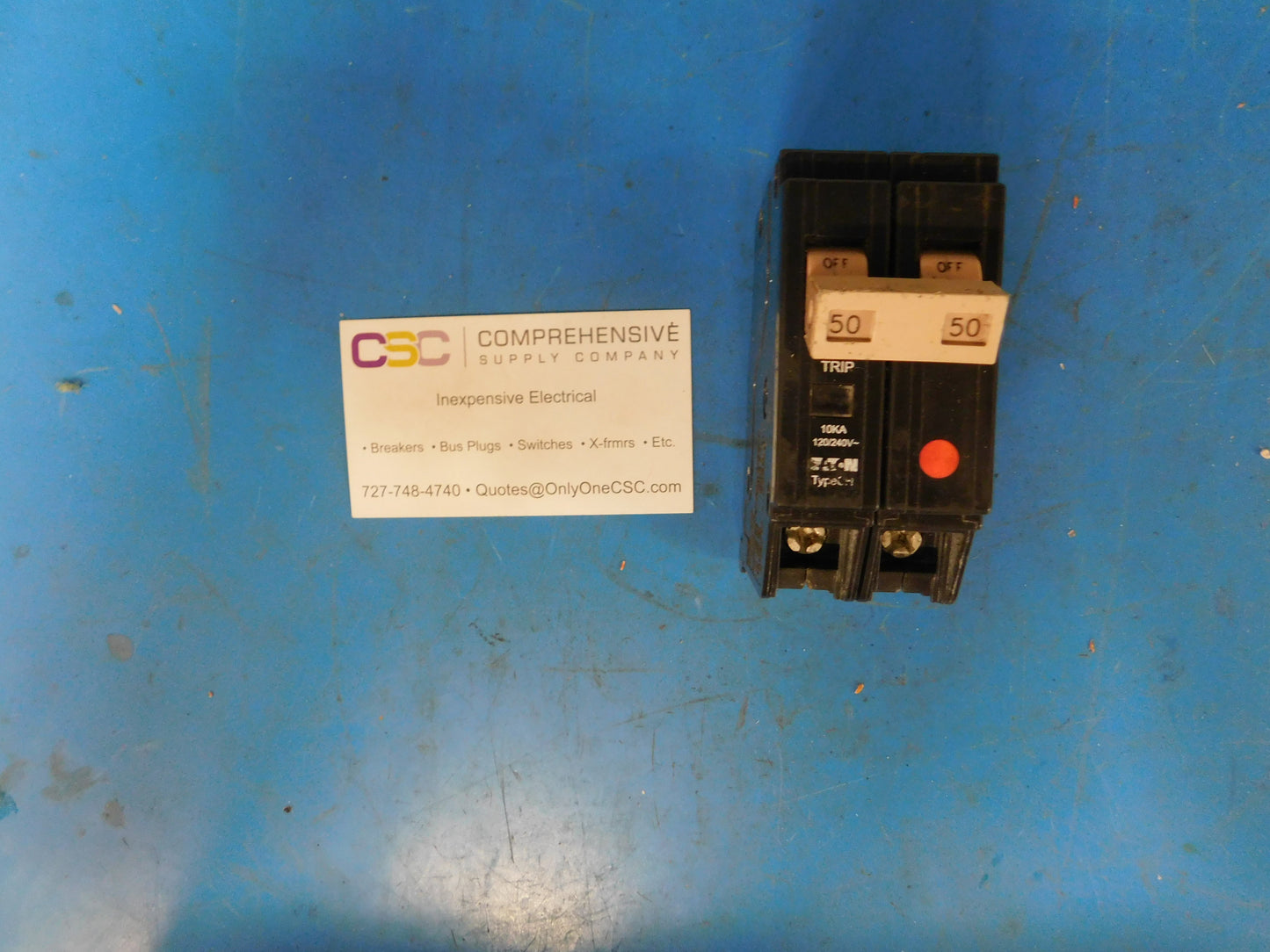 CHF250 - Eaton 50A Amp 2P Pole 10kA@120/240V Plug On Circuit Breaker