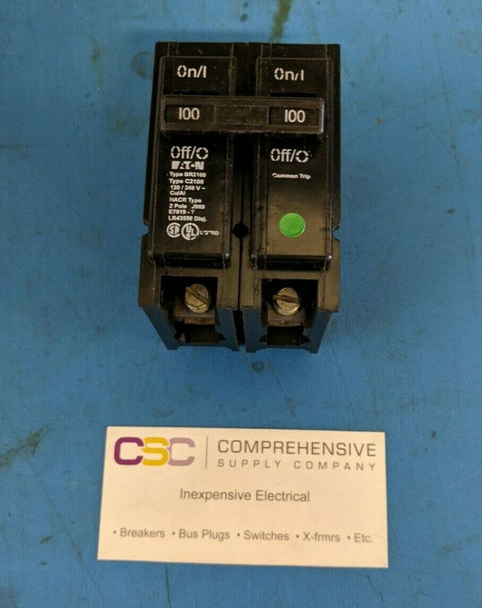 BR2100 - Cutler Hammer 100A Amp 2P Pole 10kA@120/240V Plug On Circuit Breaker