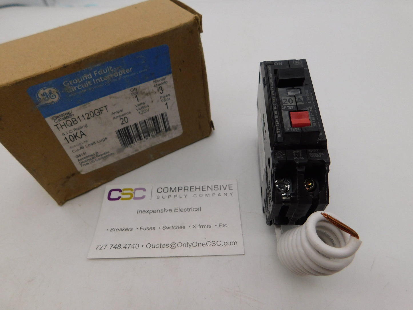 THQB1120GFT - GE 20A Amp 1P Pole 10kA@120V Bolt On Ground Fault GFCI Circuit Breaker