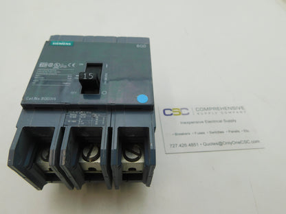 BQD315 - Siemens 15A Amp 3P Pole 14kA@480Y/277V Bolt On Gray Circuit Breaker