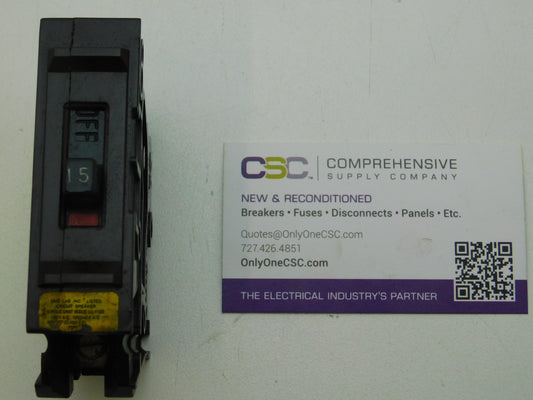 A115NI - Wadsworth 15A Amp 1P Pole 10kA@120V Plug On Circuit Breaker