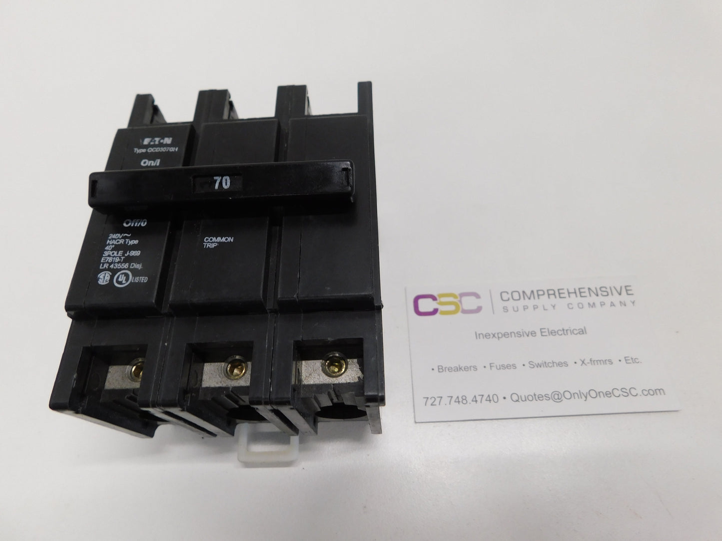 QCD3070H - Eaton 70A Amp 3P Pole 10kA@240V Feed Through Quicklag Circuit Breaker