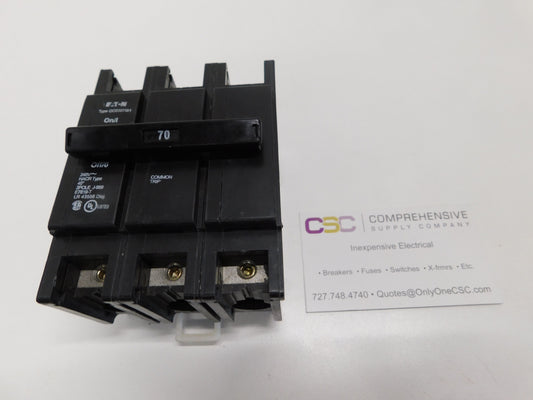 QCD3070H - Eaton 70A Amp 3P Pole 10kA@240V Feed Through Quicklag Circuit Breaker