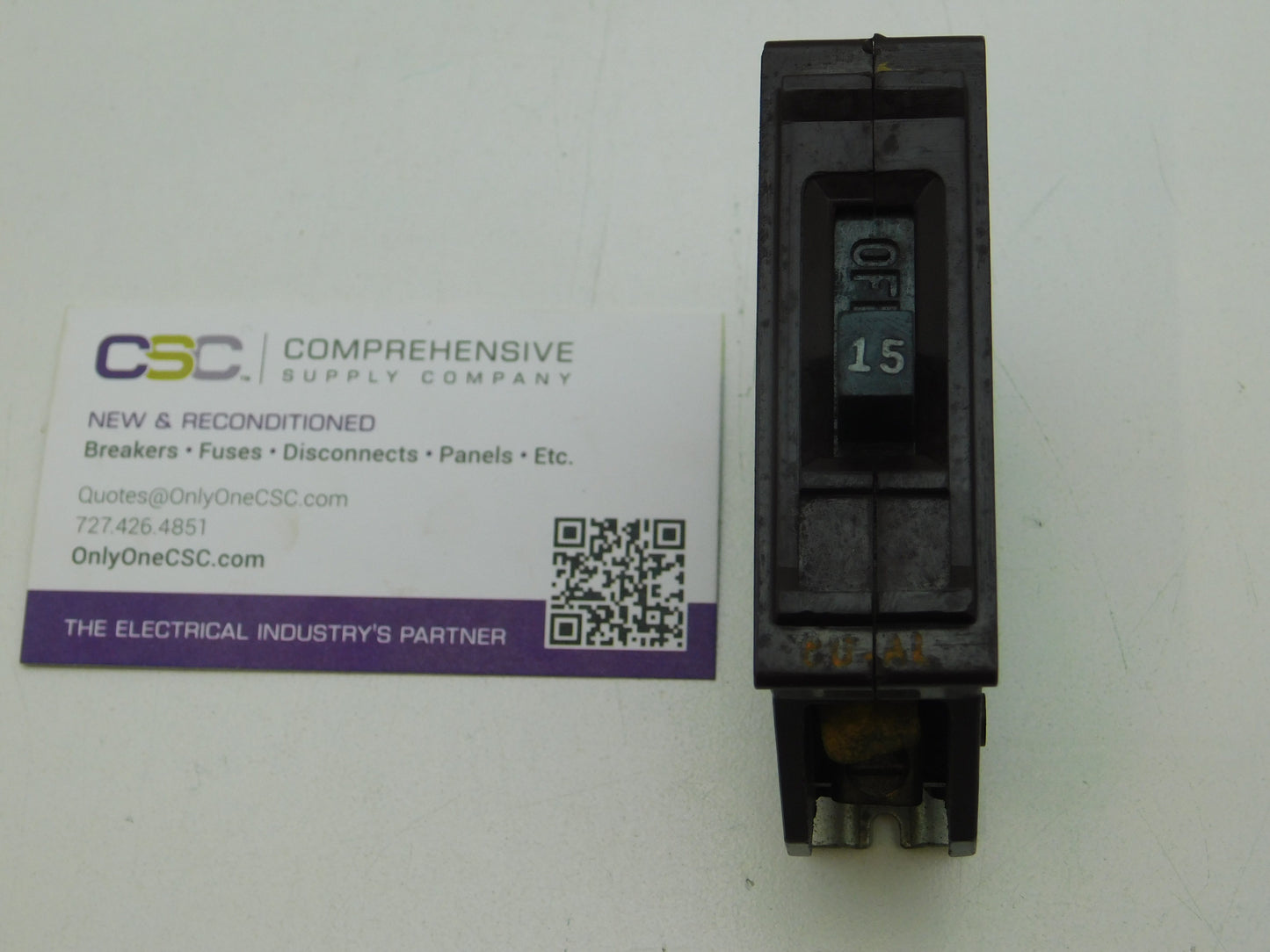 A115 - Wadsworth 15A Amp 1P Pole 10kA@120V Plug On Circuit Breaker W/Metal Foot