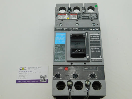 FXD63B200 - Siemens 200A Amp 3P Pole 600V 35kA@480V Bolt On Sentron Circuit Breaker W/Black Label