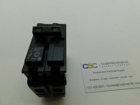 D240 - Siemens 40A Amp 2P Pole 10kA@120/240V Plug On Circuit Breaker