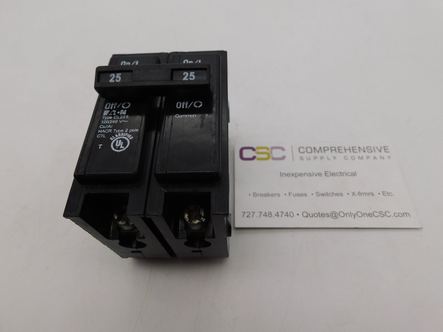 CL225 - Eaton 25A Amp 2P Pole 10kA@120/240V Plug On Circuit Breaker