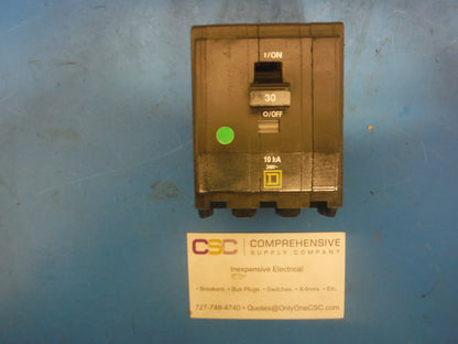 QOB330 - Square D 30A Amp 3P Pole 10kA@240V Bolt On Circuit Breaker