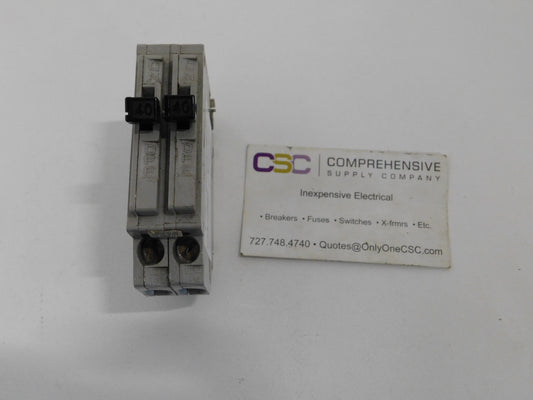 A4040 - Amercan Switch 40/40A Amp 2X1P Pole 10kA@120/240V Plug On Gray Duplex Circuit Breaker