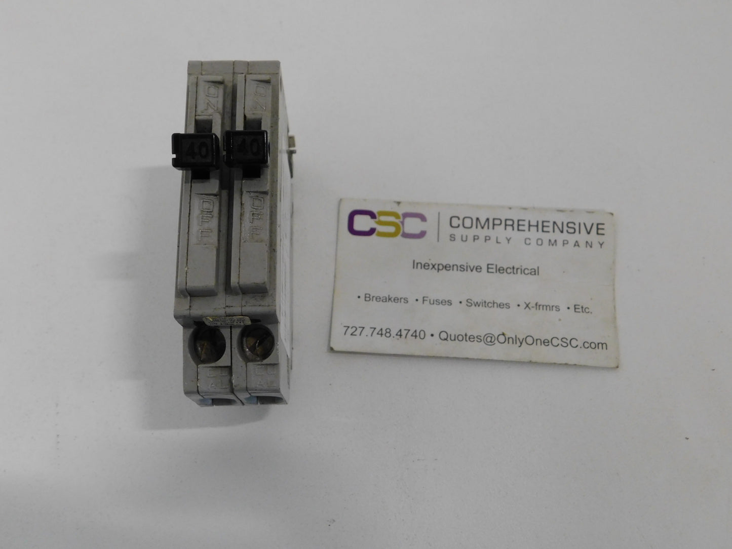 A4040 - Amercan Switch 40/40A Amp 2X1P Pole 10kA@120/240V Plug On Gray Duplex Circuit Breaker