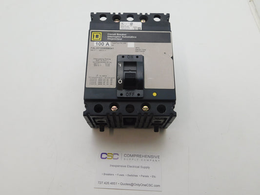 FAL22100WB8041 - Square D 100A Amp 2P Pole 10kA@240V Bolt On Circuit Breaker W/Gray Label