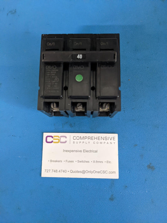 BR340 - Cutler Hammer 40A Amp 3P Pole 10kA@240V Plug On Circuit Breaker