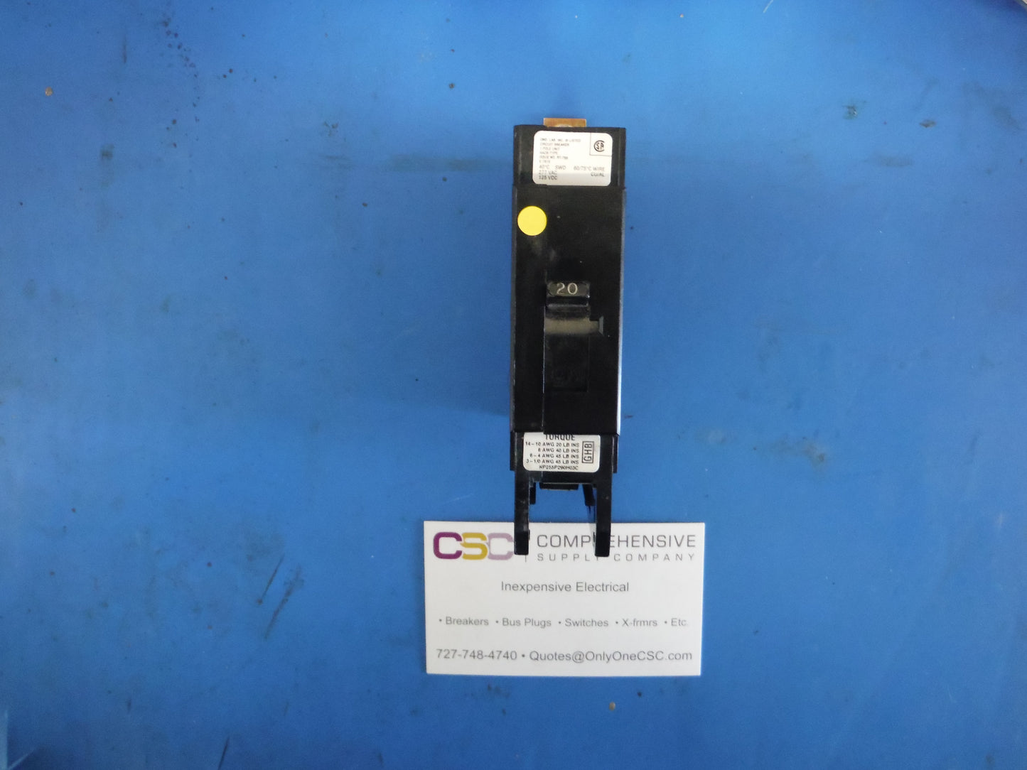GHB1020 - Eaton 20A Amp 1P Pole 120/277V 14kA@277V Bolt On Circuit Breaker