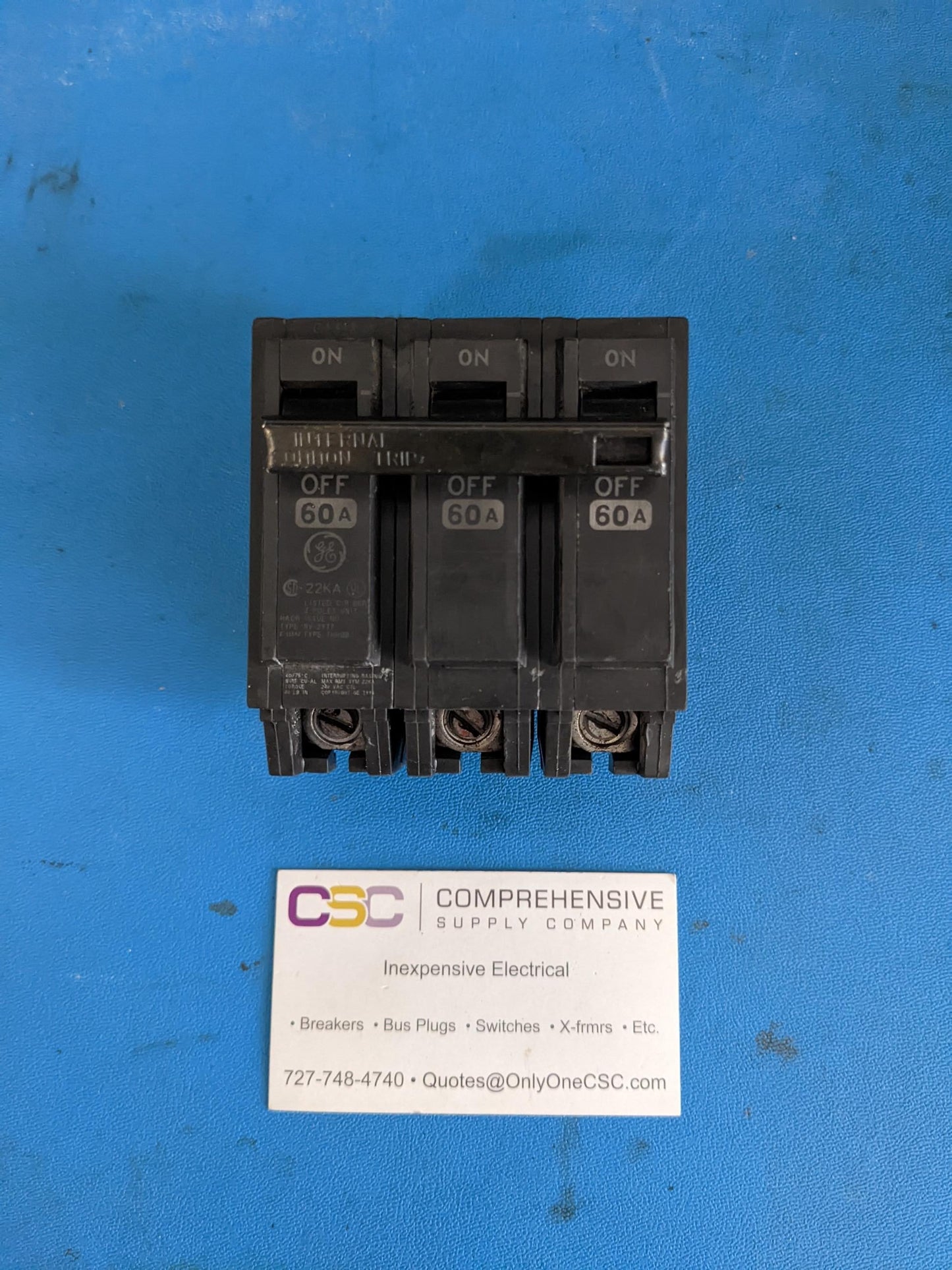 THHQB32060 - GE 60A Amp 3P Pole 22kA@240V Bolt On Circuit Breaker