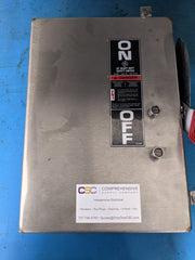 TH3361SS316 - GE 30A Amp 3P Pole 600V Fusible Nema 4X 316 Ss Safety Switch