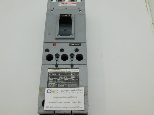 CLF63B125 - Siemens 125A Amp 3P Pole 600V 150kA@480V Bolt On Circuit Breaker W/125A Trip