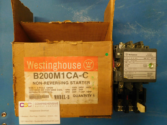 B200M1CA-C - Westinghouse 27A Amp 3P Pole 480V Nema Size 1 Non-Rev Motor Starter W/120V Coil