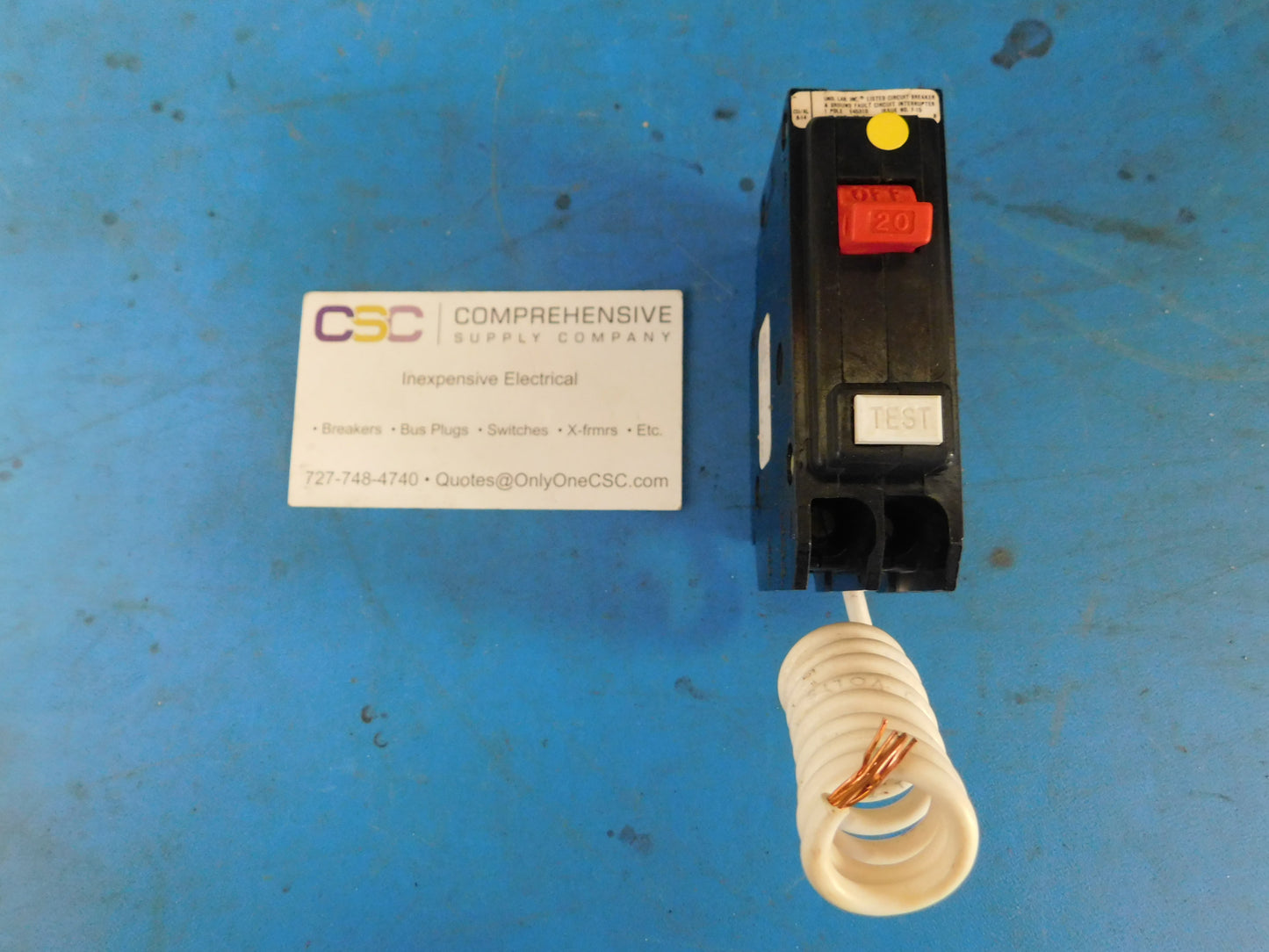 GFCB120 - Westinghouse 20A Amp 1P Pole 10kA@120V Plug On Ground Fault GFCI Circuit Breaker W/Red Handle