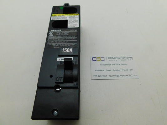 QS2150 - Siemens 150A Amp 2P Pole 10kA@120/240V Plug On Main Circuit Breaker