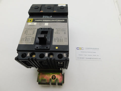 FAB36020 - Square D 20A Amp 3P Pole 18kA@480V I-Line/Bolt On W/Gray Label