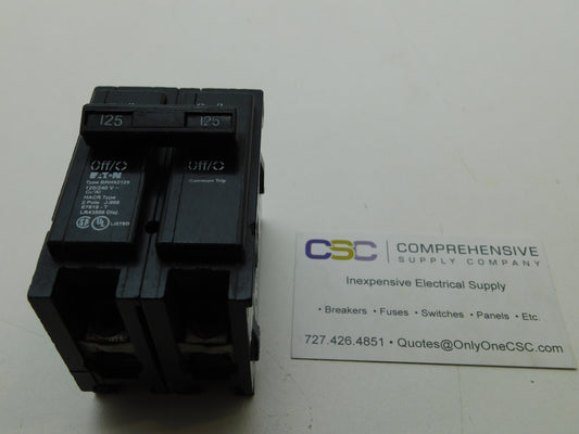 BRHX2125 - Eaton 125A Amp 2P Pole 22kA@120/240V Plug On Circuit Breaker