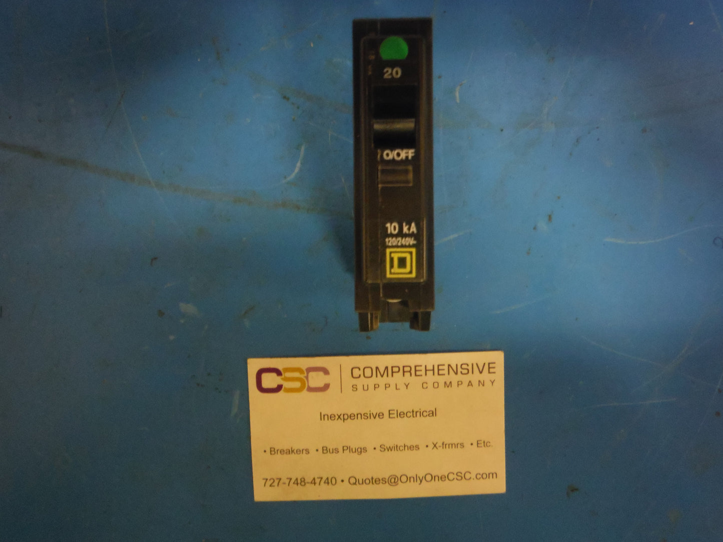 QO120 - Square D 20A Amp 1P Pole 10kA@120/240V Plug On Circuit Breaker