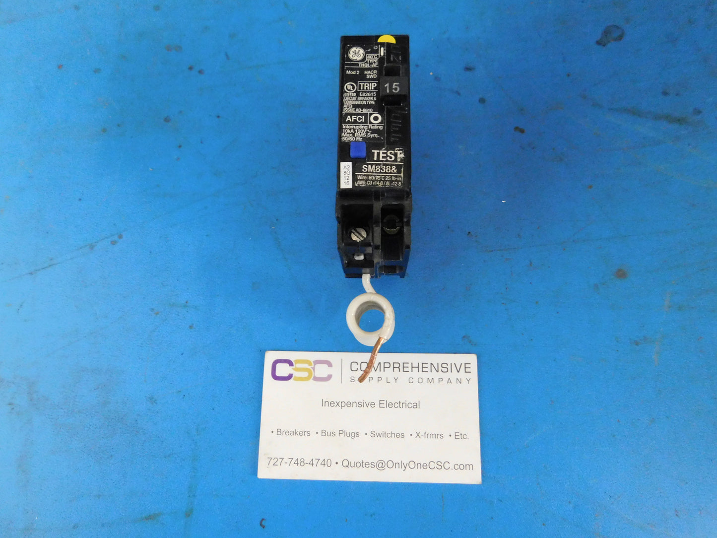 THQL1115AF - GE 15A Amp 1P Pole 10kA@120V Plug On Arc Fault AFCI Circuit Breaker