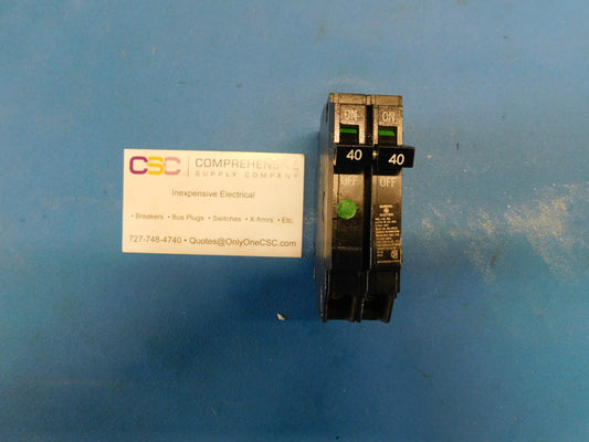 THQP240 - GE 40A Amp 2P Pole 10kA@120/240V Plug On Thin Circuit Breaker - Older Series